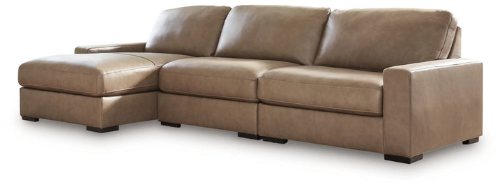 Veronella 3-Piece Leather Sectional Sofa With Chaise Lounge - Sahara | Benchcraft By Ashley
