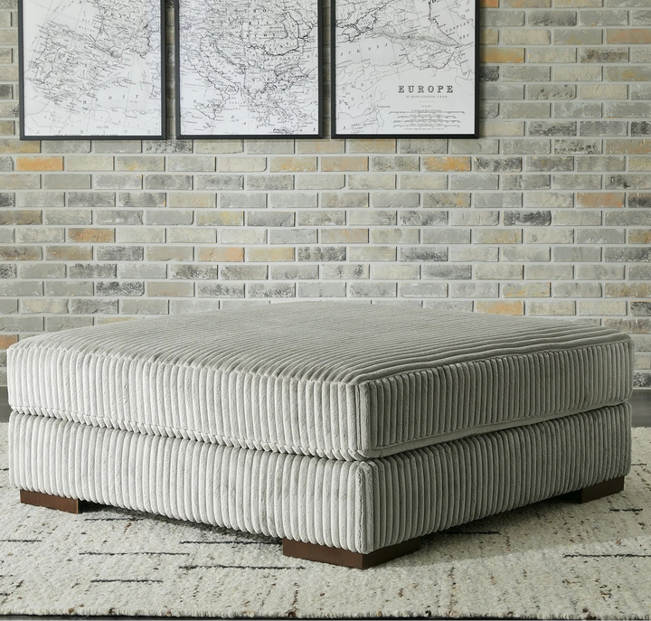 2110508 Lindyn Oversized Accent Ottoman In Fabric Upholstery - Fog | Signature Design By Ashley