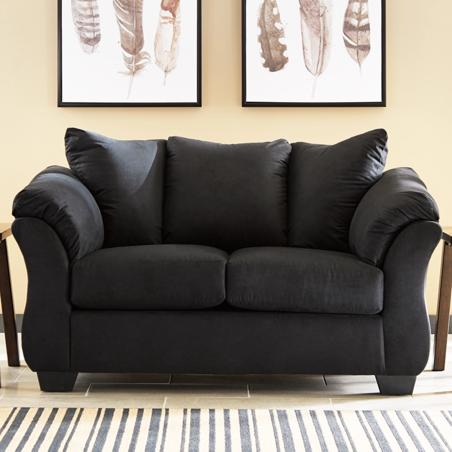 7500835 Darcy Loveseat In Fabric Upholstery - Black | Signature Design By Ashley