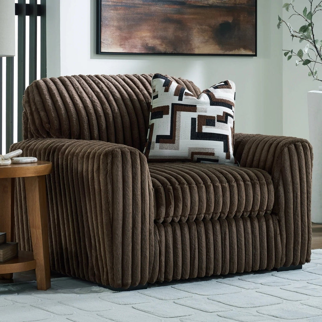 9810423 Midnight-madness Oversized Armchair In Fabric Upholstery - Chocolate | Signature Design By Ashley