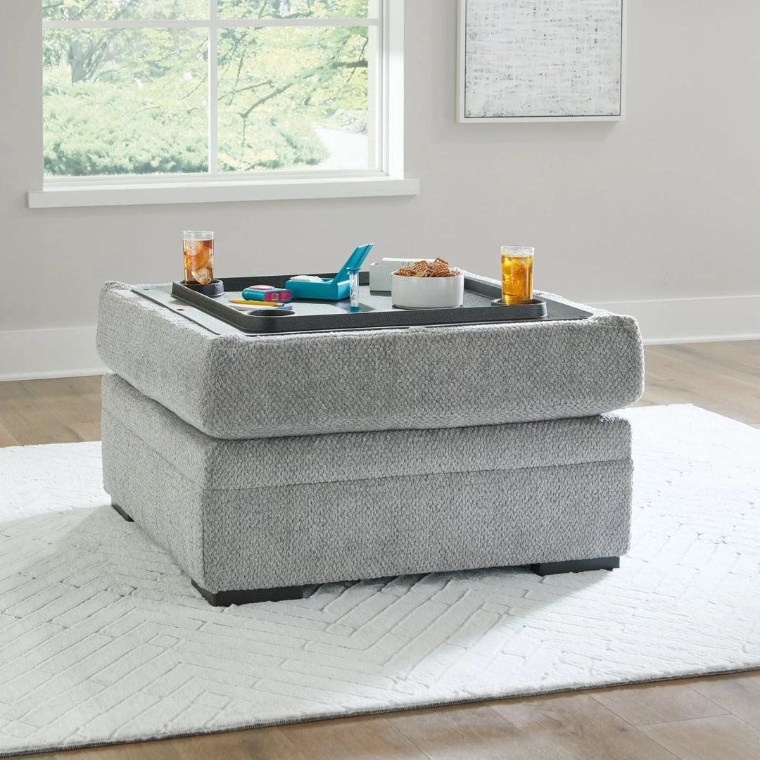 5290611 Casselbury Fabric Ottoman With Storage - Cement | Signature Design By Ashley