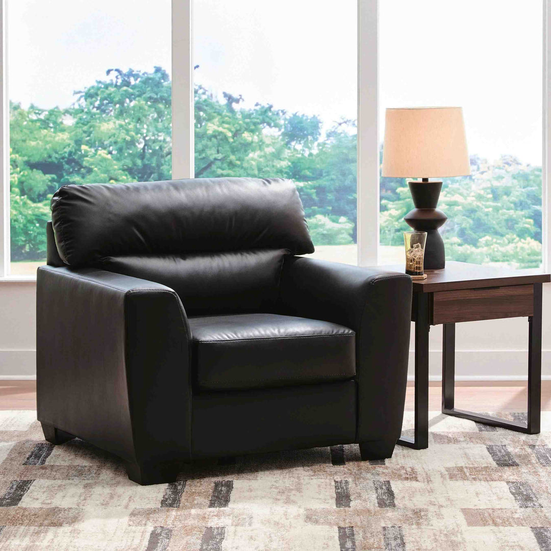 PC6980420 Glennbre Armchair In Leatherette Upholstery - Midnight | Signature Design By Ashley