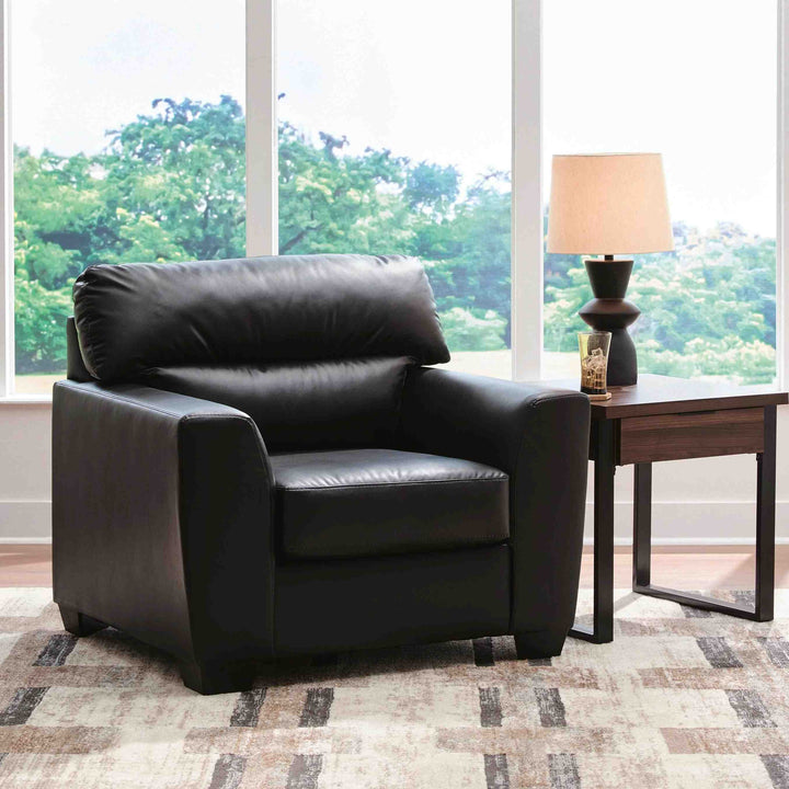 PC6980420 Glennbre Armchair In Leatherette Upholstery - Midnight | Signature Design By Ashley