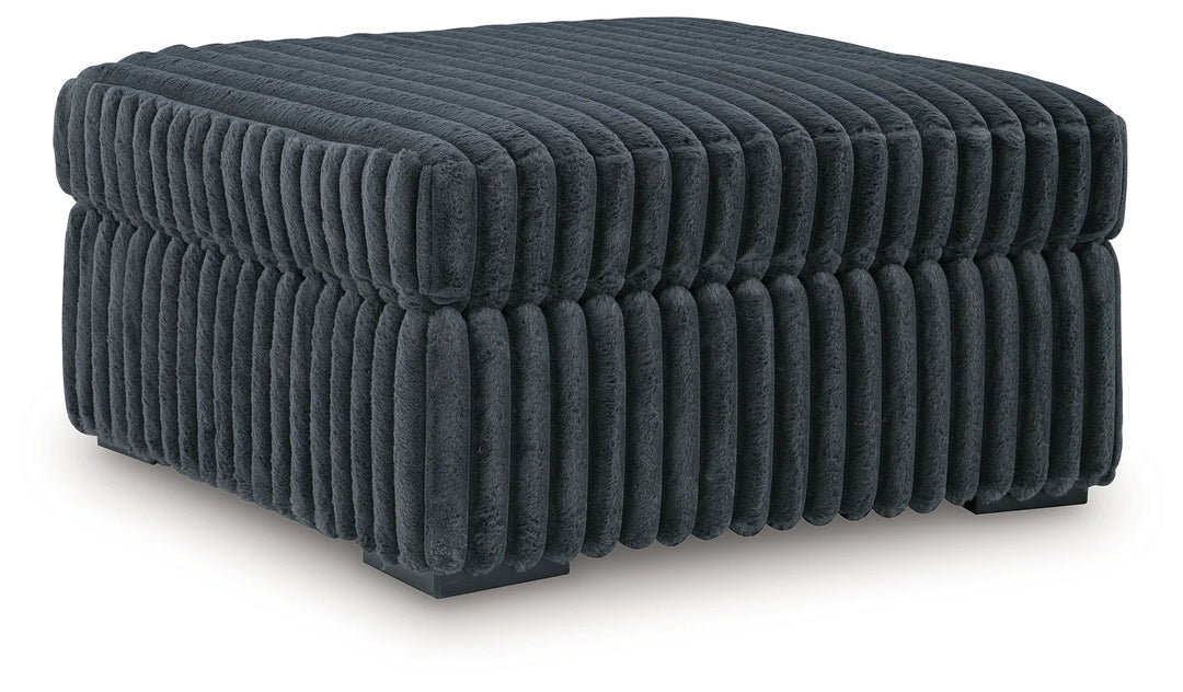 9810508 Midnight-madness Oversized Accent Ottoman In Fabric Upholstery - Gunmetal | Signature Design By Ashley