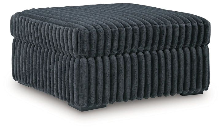 9810508 Midnight-madness Oversized Accent Ottoman In Fabric Upholstery - Gunmetal | Signature Design By Ashley
