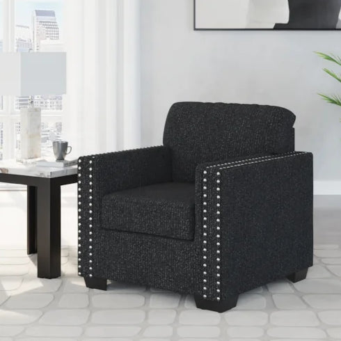 2890420 Jasmine Peaks Armchair In Fabric Upholstery - Coal | Benchcraft By Ashley