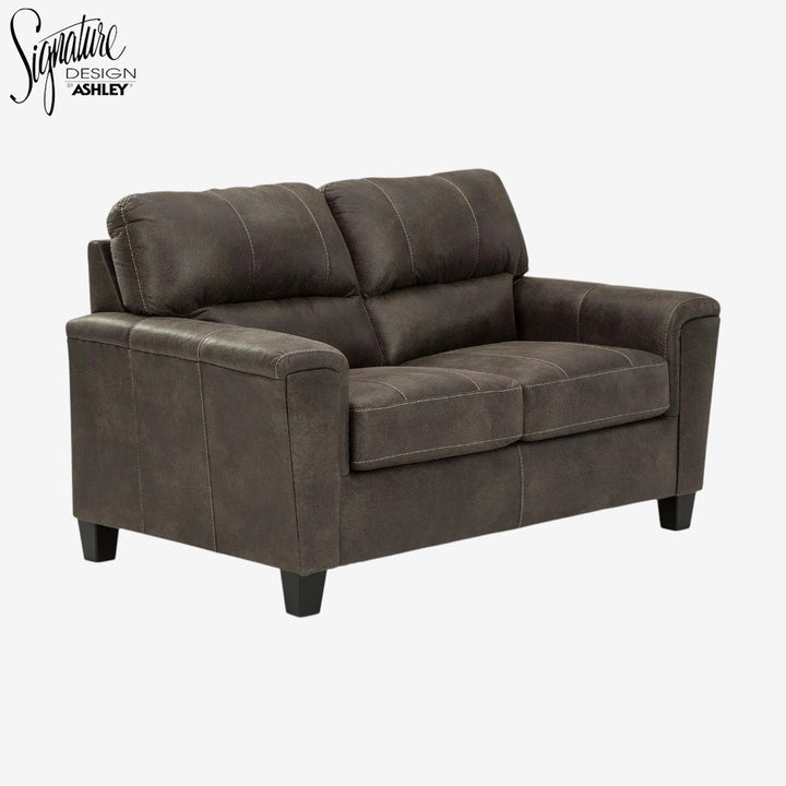 9400235 Navi Loveseat in Leather Upholstery - Smoke | Signature Design By Ashley