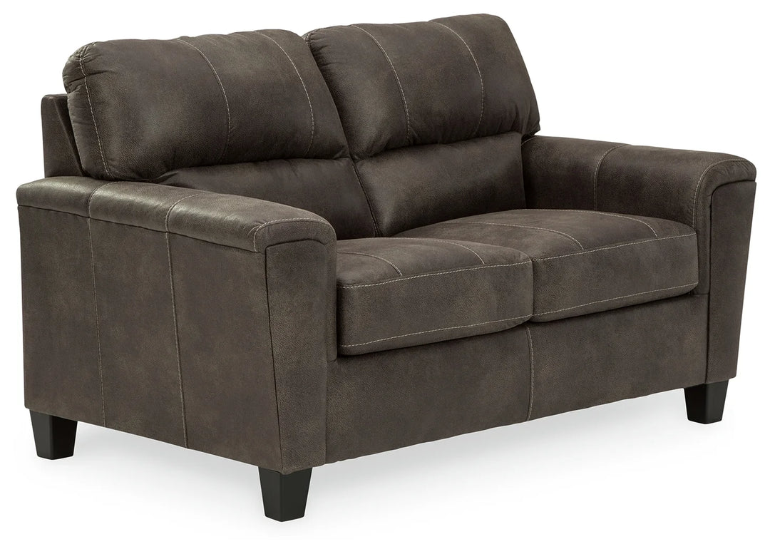 9400235 Navi Loveseat in Leather Upholstery - Smoke | Signature Design By Ashley