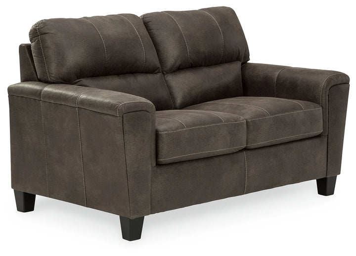 9400235 Navi Loveseat in Leather Upholstery - Smoke | Signature Design By Ashley
