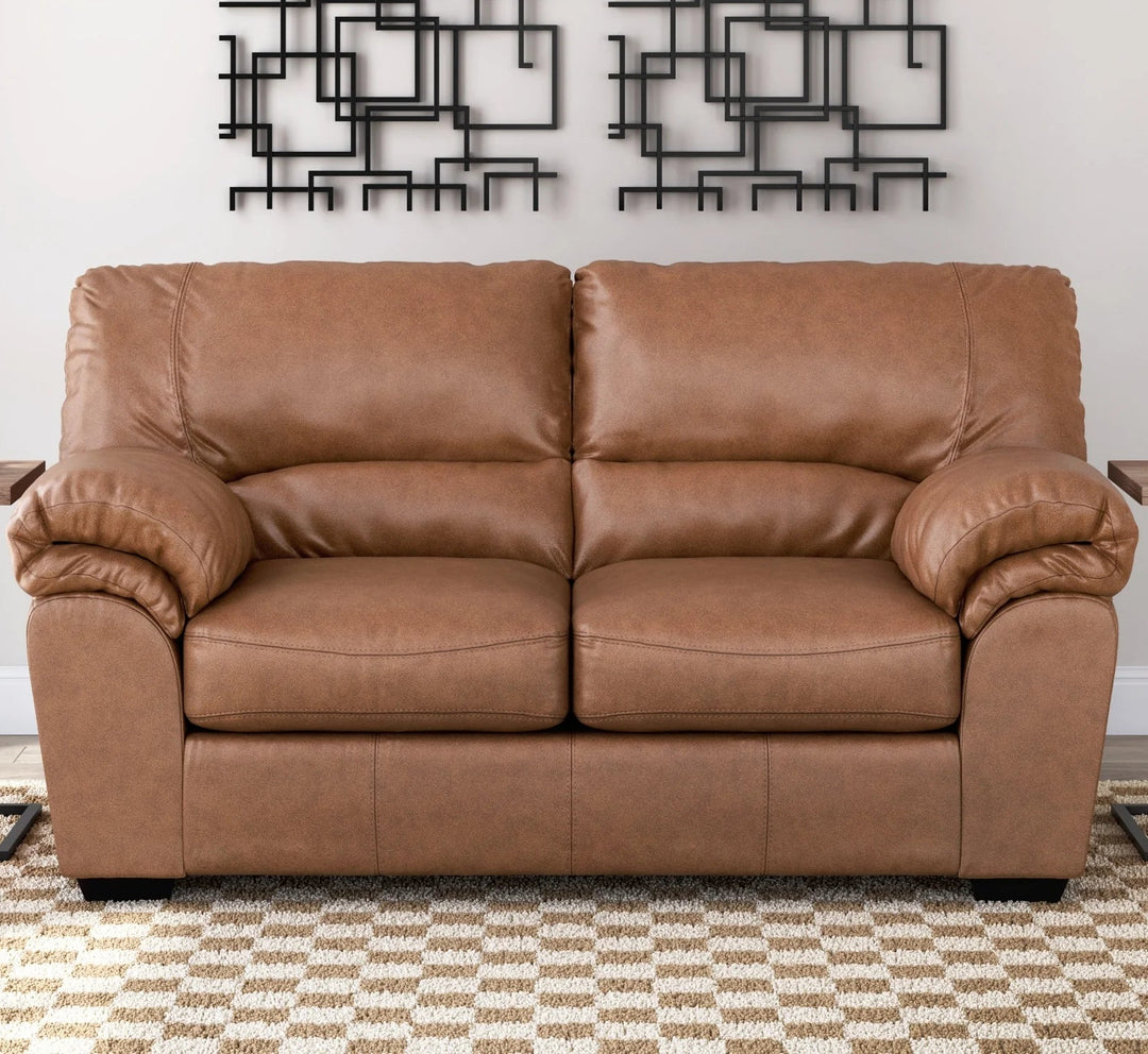 2770435 WillowBend Loveseat In Leather Upholstery - Caramel | Signature Design By Ashley