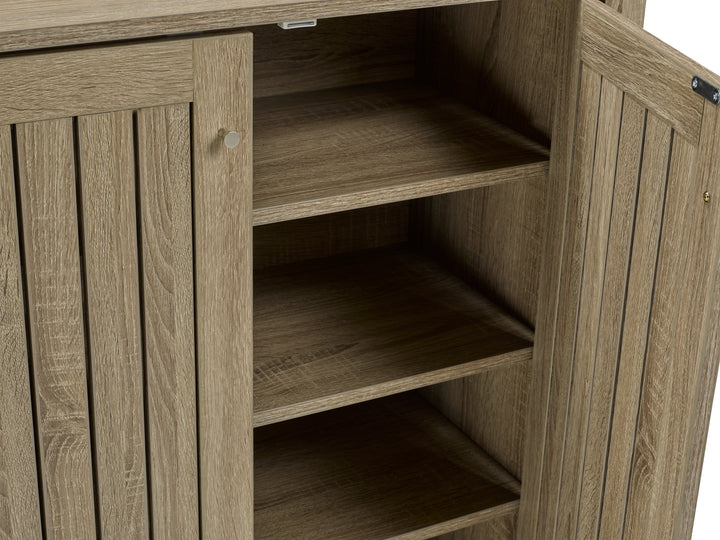 Virtue Wooden Shoes Cabinet In Dark Taupe Finish