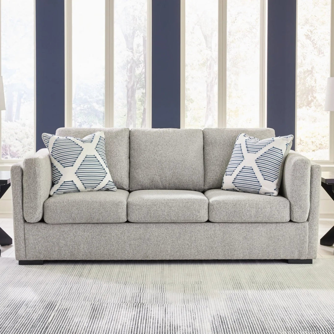 5450338 Evansley Stationary Sofa In Fabric Upholstery - Pewter | Benchcraft By Ashley