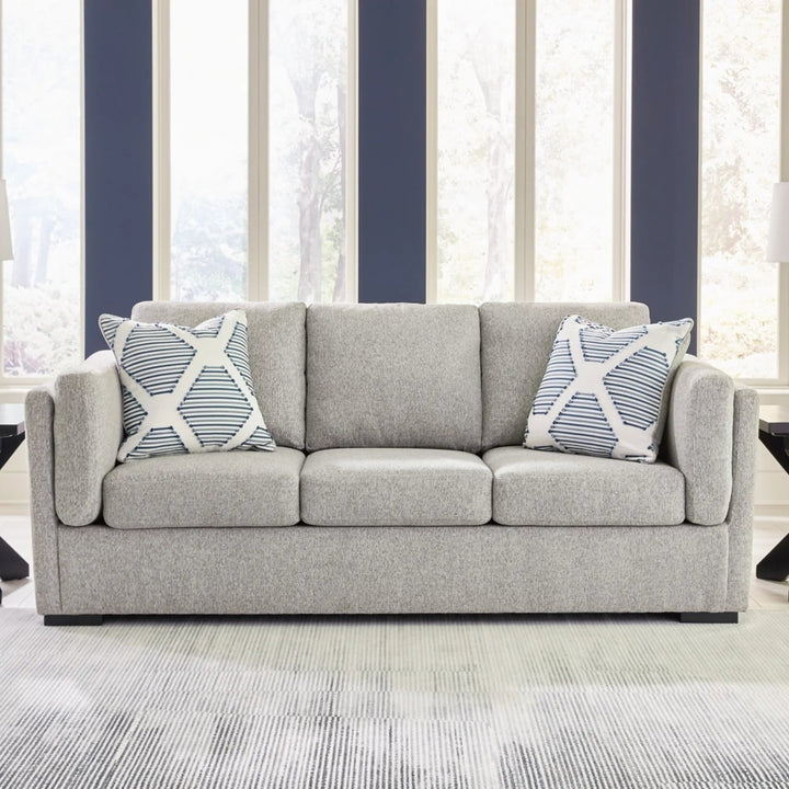5450338 Evansley Stationary Sofa In Fabric Upholstery - Pewter | Benchcraft By Ashley