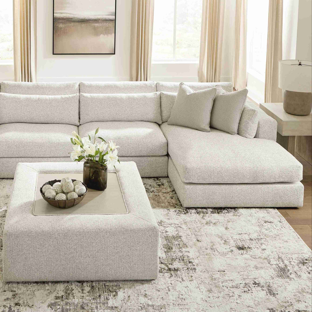 PC66004S9 Ashbourne Estate 4-piece Fabric Upholstered Sectional Sofa With Dual Chaise - Snowstone | Signature Design By Ashley