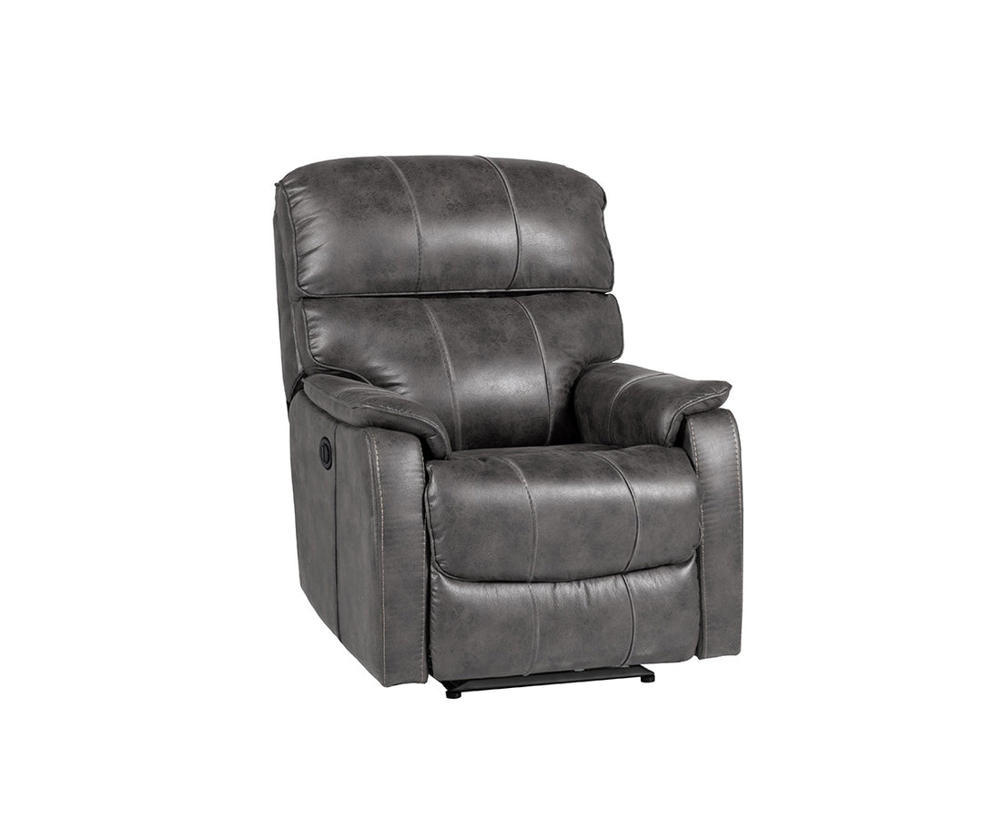Vellum Power Recliner Chair in Leathaire Upholstery - Granite | Sleek & Relaxing With Gliding Motion