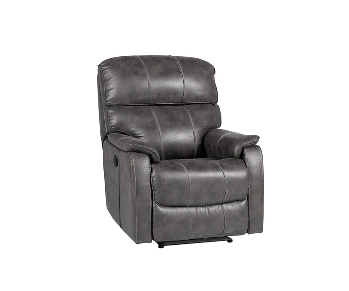 Vellum Power Recliner Chair in Leathaire Upholstery - Granite | Sleek & Relaxing With Gliding Motion