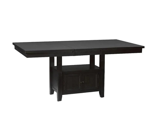Contemporary Grey Pub Table with Extra Storage and Butterfly Leaf