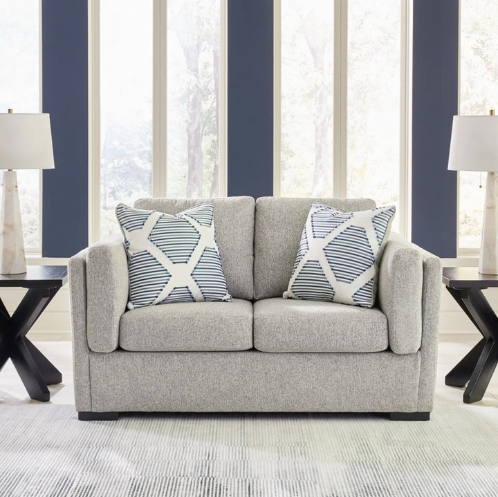 5450335 Evansley Loveseat In Fabric Upholstery - Pewter | Benchcraft By Ashley