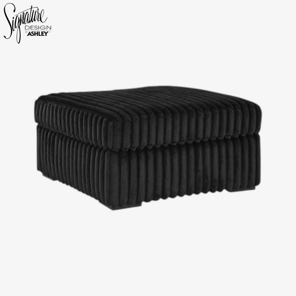 9810308 Midnight-madness Oversized Accent Ottoman In Fabric Upholstery - Onyx | Signature Design By Ashley