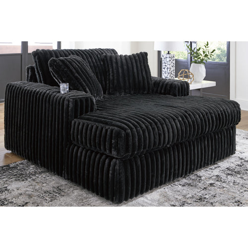 9810315 Midnight-madness Oversized Chaise In Fabric Upholstery - Onyx | Signature Design By Ashley