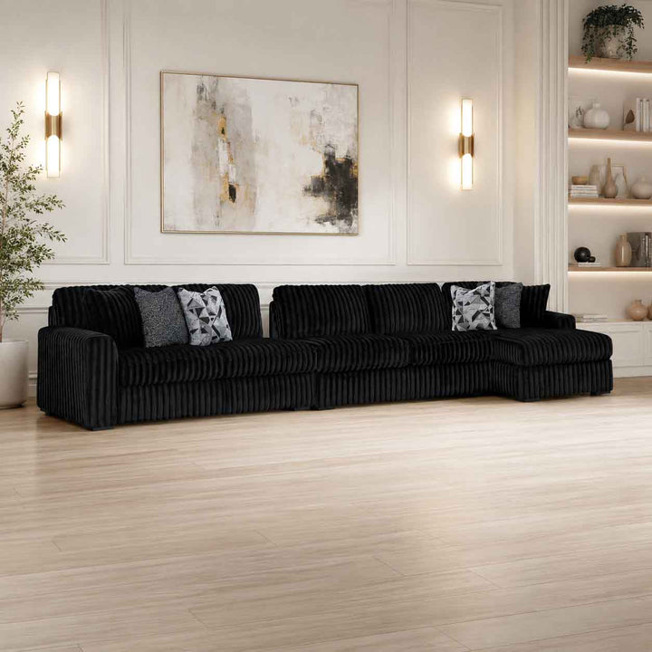Midnight-madness 3-Piece Fabric Sectional Sofa With Chaise - Onyx | Signature Design By Ashley