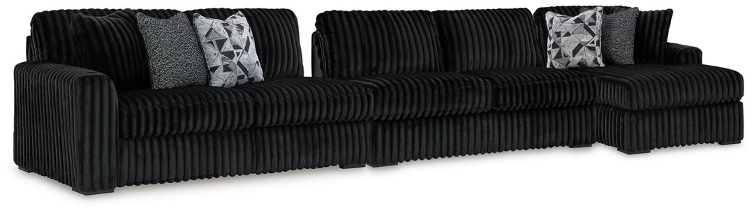 Midnight-madness 3-Piece Fabric Sectional Sofa With Chaise - Onyx | Signature Design By Ashley