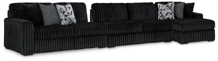 Midnight-madness 3-Piece Fabric Sectional Sofa With Chaise - Onyx | Signature Design By Ashley