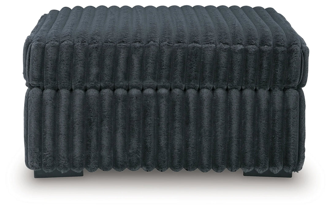 9810508 Midnight-madness Oversized Accent Ottoman In Fabric Upholstery - Gunmetal | Signature Design By Ashley