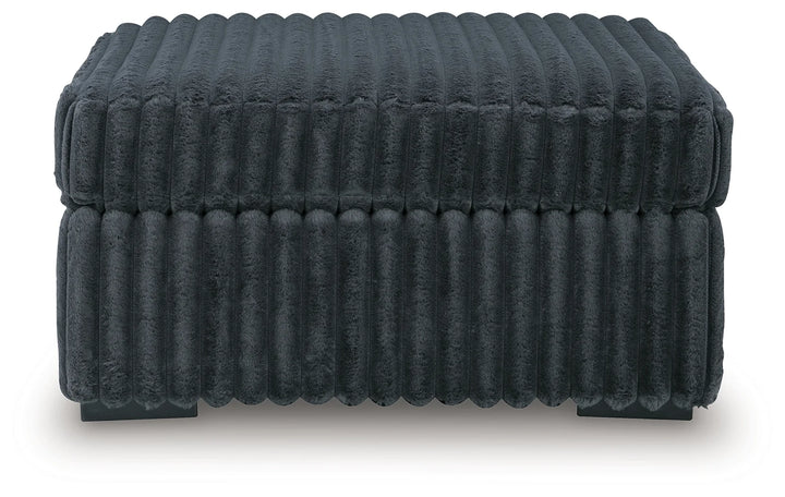 9810508 Midnight-madness Oversized Accent Ottoman In Fabric Upholstery - Gunmetal | Signature Design By Ashley