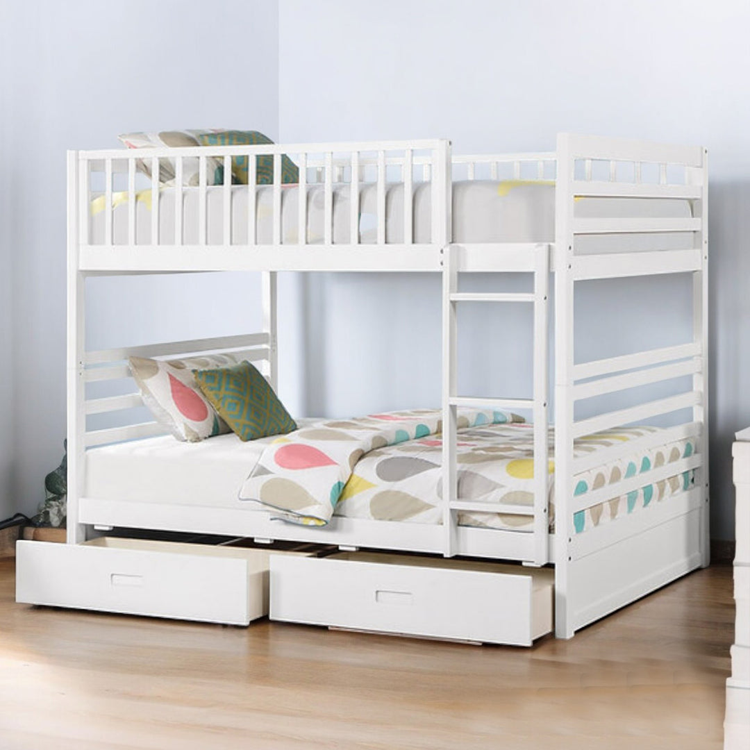 Grace Bunk Bed (Double/ Double) With Storage Drawers - White