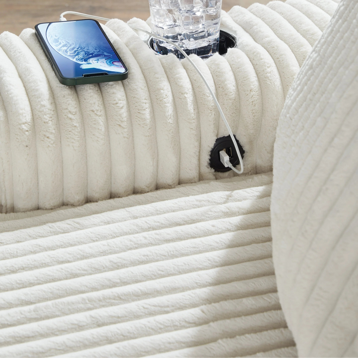 2110415 Lindyn Oversized Chaise In Fabric Upholstery - Ivory | Signature Design By Ashley