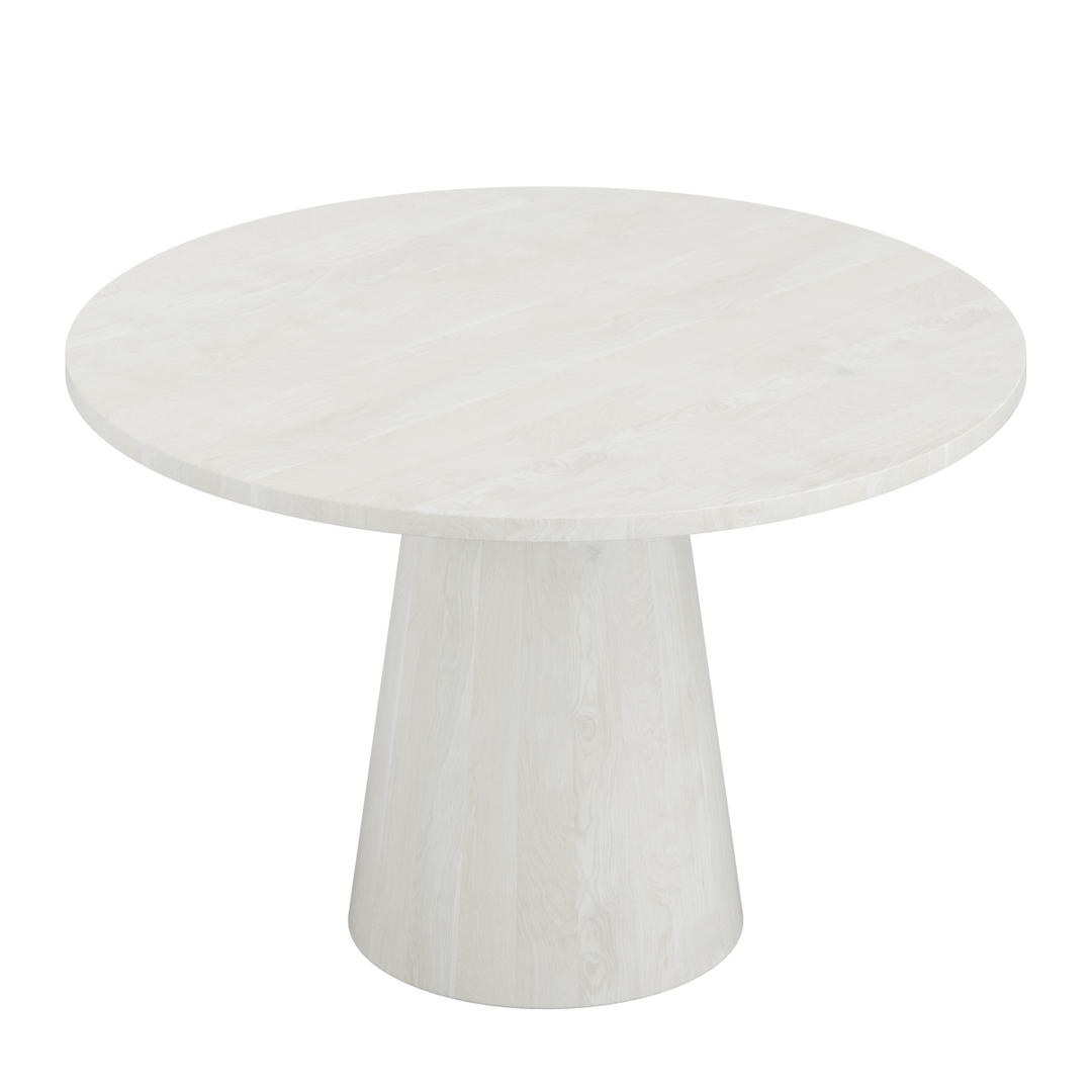 Vigo Solid Wooden White Round Dining Table