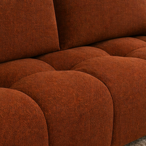 Zara Rust 3-Seater Sofa In Fabric Upholstery