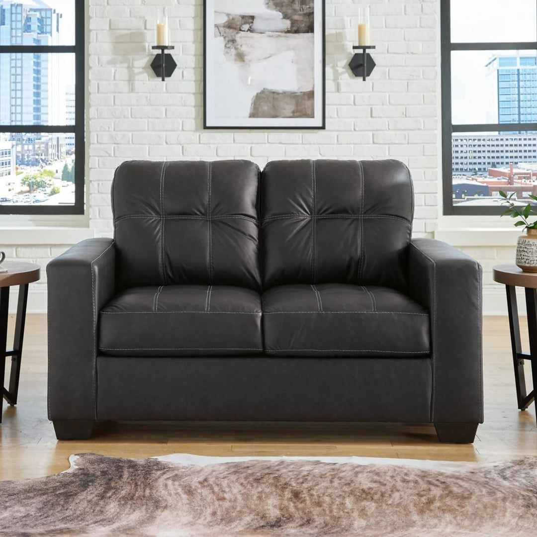 1700435 Barlin Mills Loveseat In Leather Upholstery - Carbon | Signature Design By Ashley