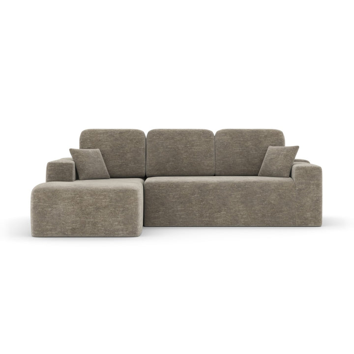 Sugero Taupe Sectional Sofa With Chaise In Fabric Upholstery