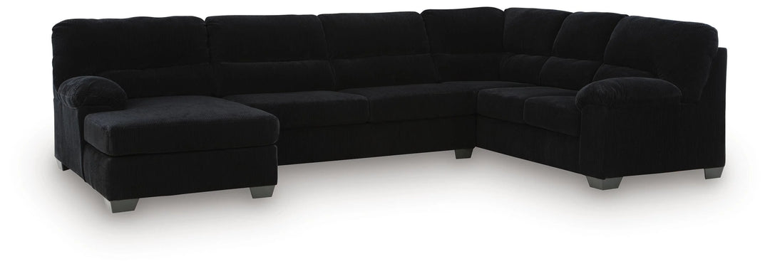 SimpleJoy 3-Piece Fabric Upholstered Sectional Sofa With Corner Chaise - Onyx | Signature Design By Ashley