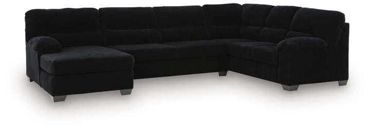 SimpleJoy 3-Piece Fabric Upholstered Sectional Sofa With Corner Chaise - Onyx | Signature Design By Ashley