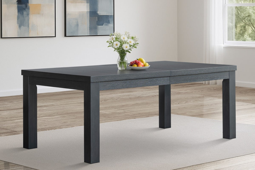 Cassa 7-Piece Black Dining Table Set With Extension Leaf