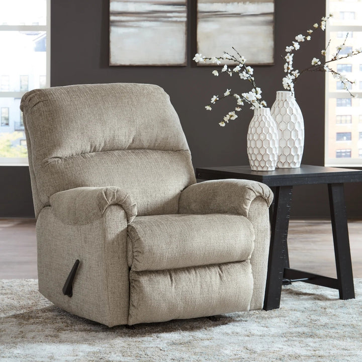 5950425 Stonemeade Rocker Recliner Chair In Fabric Upholstery - Taupe | Signature Design By Ashley
