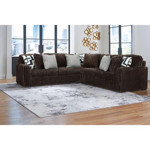 98104S6 Midnight-madness 3-Piece Sectional Sofa In Fabric Upholstery - Chocolate | Signature Design By Ashley