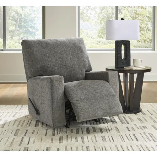 PC4840525 Clarington Rocker Recliner Chair In Fabric Upholstery - Greystone | Benchcraft By Ashley