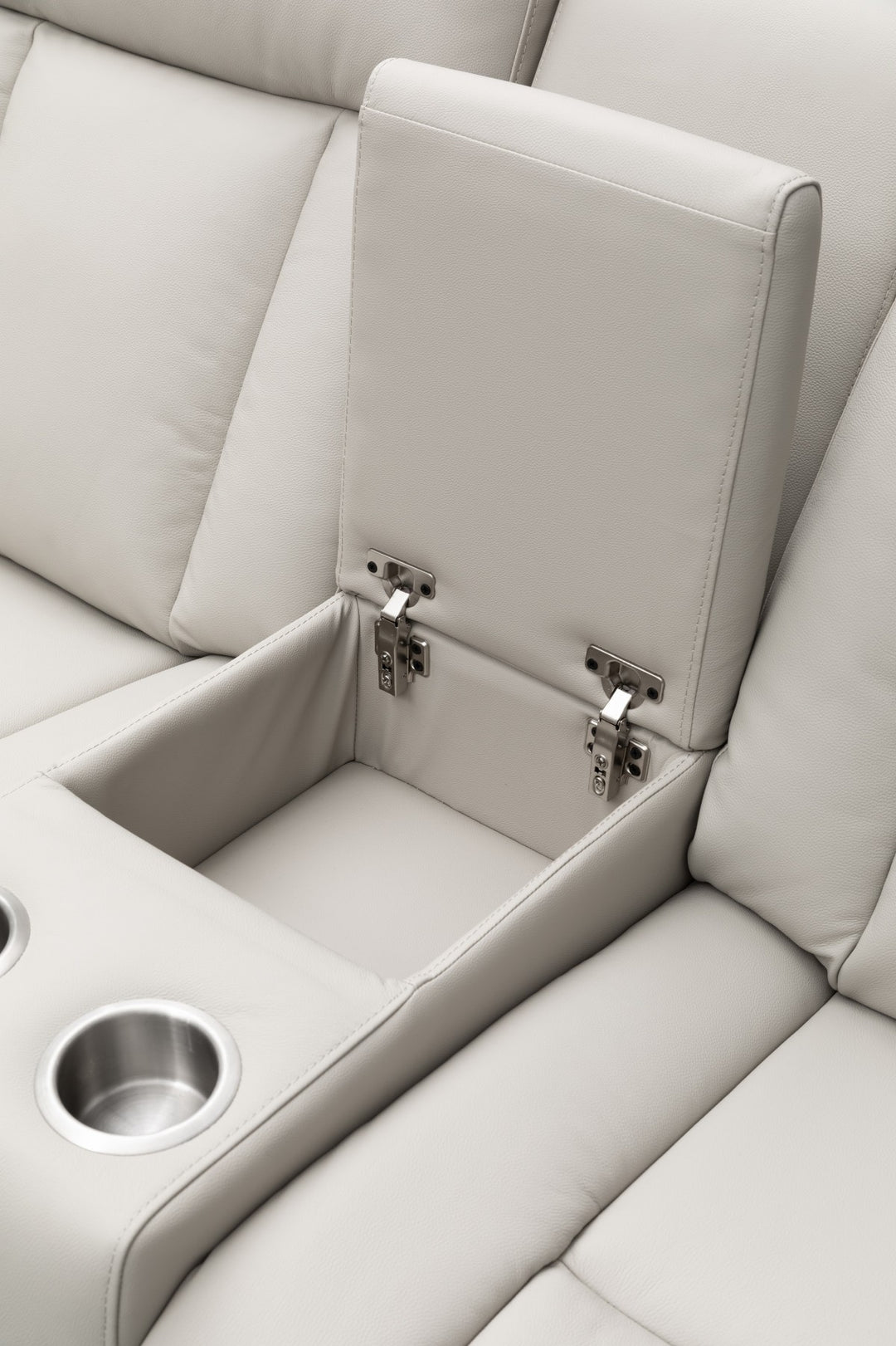 Sudex Beige Power Recliner Loveseat in Top Grain Leather