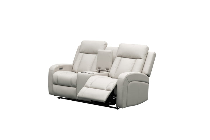 Sudex Beige Power Recliner Loveseat in Top Grain Leather