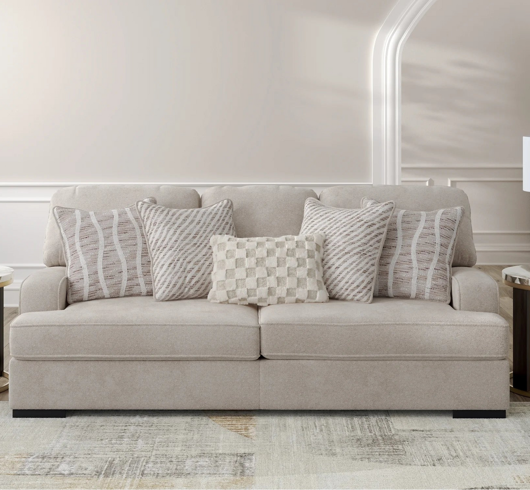 5990238 High Profile Sofa In Fabric Upholstery - Taupe | Benchcraft By Ashley