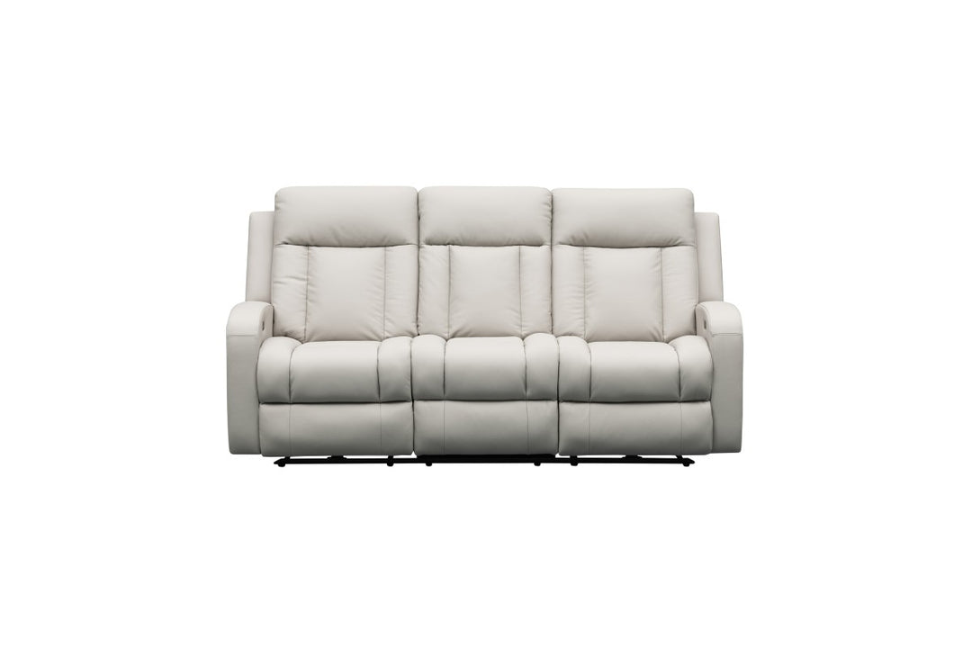 Sudex Beige Power Recliner Sofa in Top Grain Leather