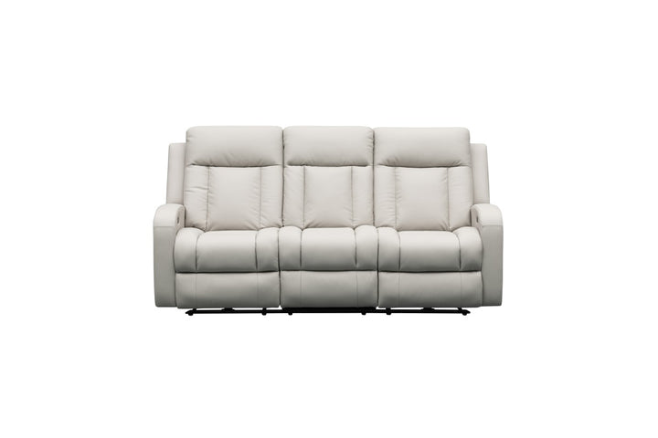 Sudex Beige Power Recliner Sofa in Top Grain Leather