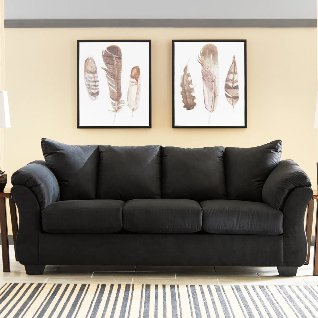 7500838 Darcy Stationary Sofa In Fabric Upholstery - Black | Signature Design By Ashley