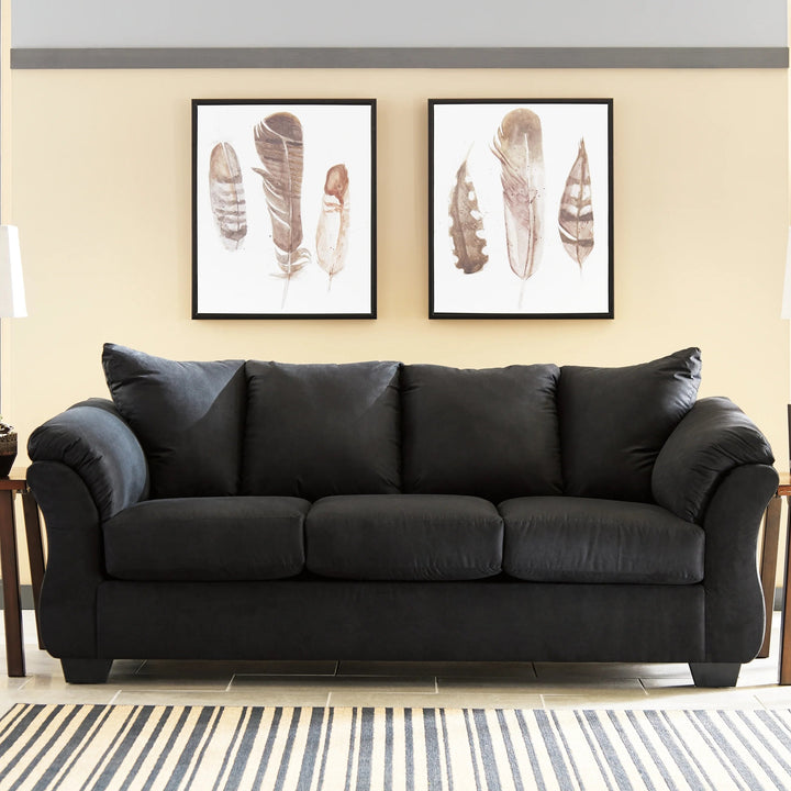 7500838 Darcy Stationary Sofa In Fabric Upholstery - Black | Signature Design By Ashley