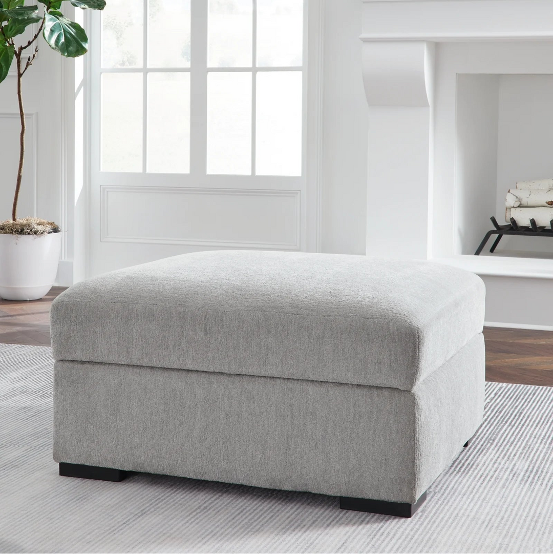 2090411 Gabyleigh Oversized Accent Ottoman In Fabric Upholstery - Nickel | Signature Design By Ashley