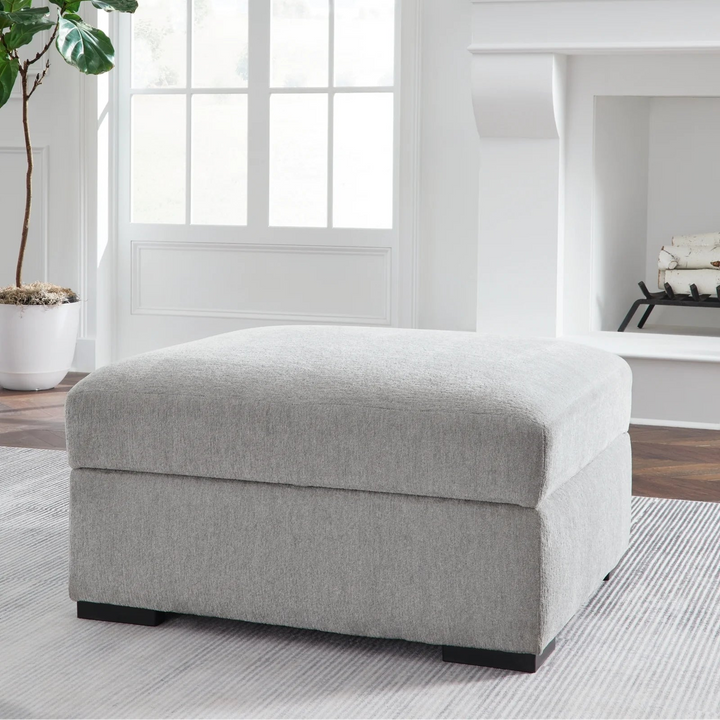 2090411 Gabyleigh Oversized Accent Ottoman In Fabric Upholstery - Nickel | Signature Design By Ashley